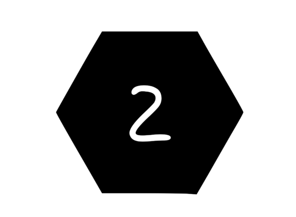 Hexagon Shape with Playful Mono 2