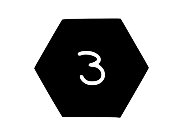 Hexagon Shape with Playful Mono 3