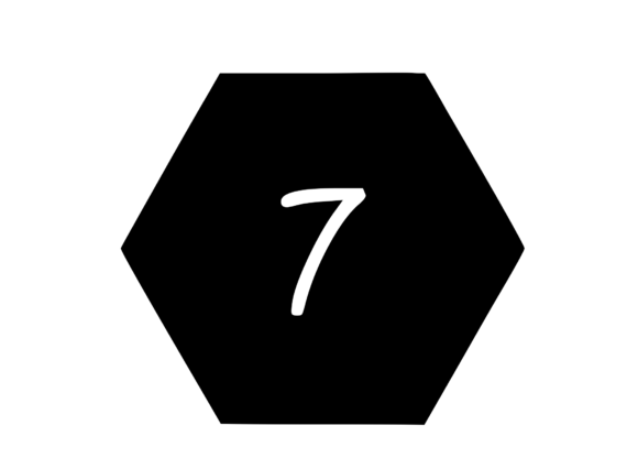 Hexagon Shape with Playful Mono 7