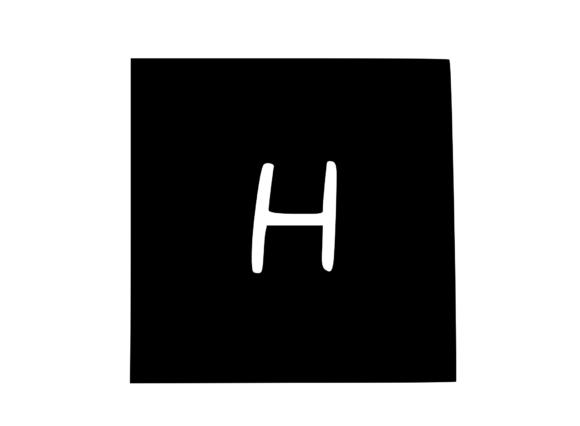 Square Shape with Playful Mono H