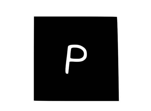 Square Shape with Playful Mono P