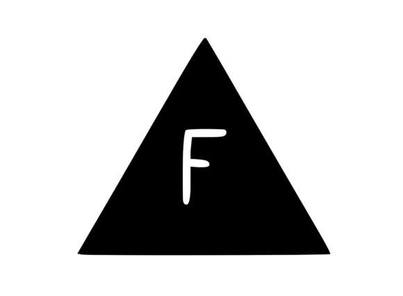 Triangle Shape with Playful Mono F