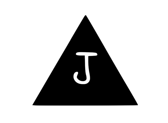 Triangle Shape with Playful Mono J