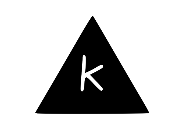 Triangle Shape with Playful Mono K