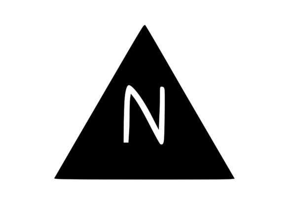 Triangle Shape with Playful Mono N