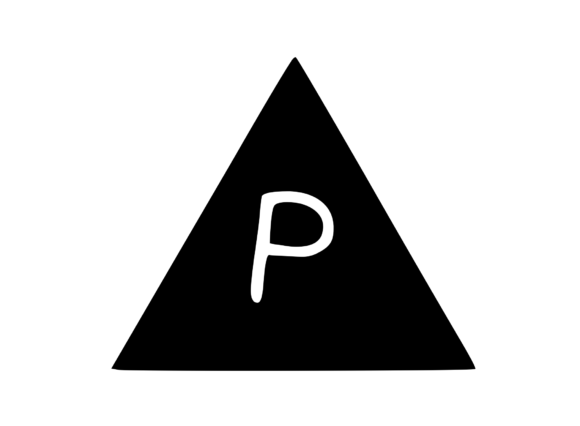 Triangle Shape with Playful Mono P