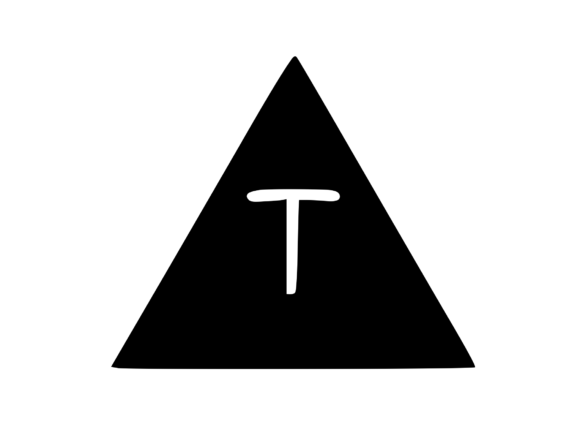 Triangle Shape with Playful Mono T