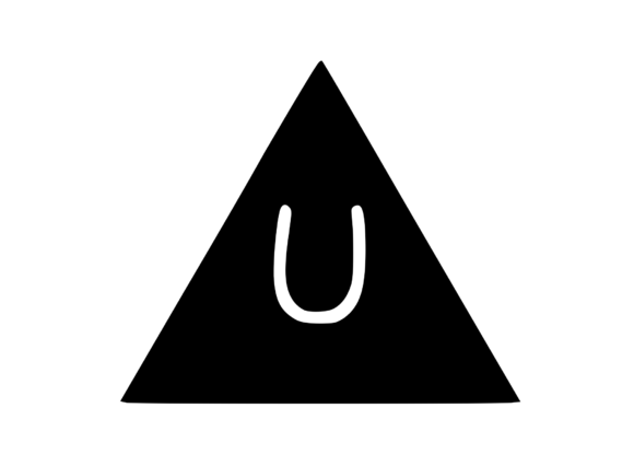 Triangle Shape with Playful Mono U
