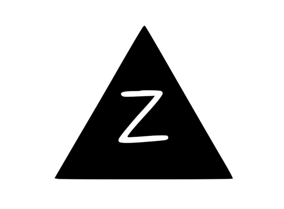 Triangle Shape with Playful Mono Z